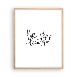 Affiche dans un chêne clair - Poster - Lire et répéter - 40x50 cm