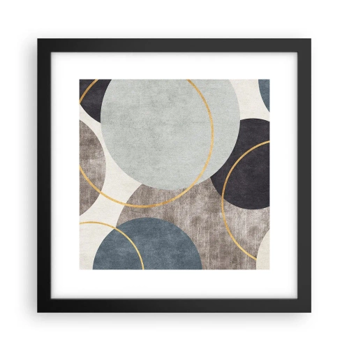Affiche dans un cadre noir - Poster - Cercles sur cercles - 30x30 cm