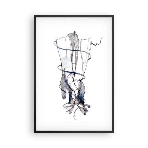 Affiche dans un cadre noir - Poster - Étude du touché - 61x91 cm