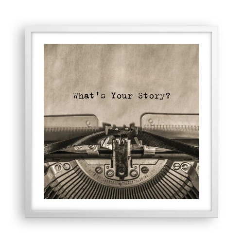 Affiche dans un cadre blanc - Poster - Réponds-moi - 50x50 cm