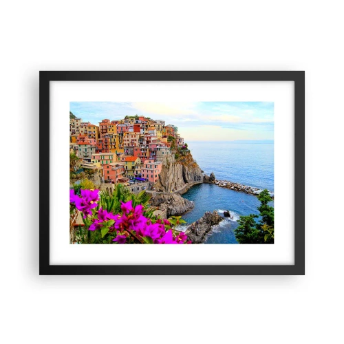 Affiche dans un cadre noir - Poster - La ville qui rit - 40x30 cm