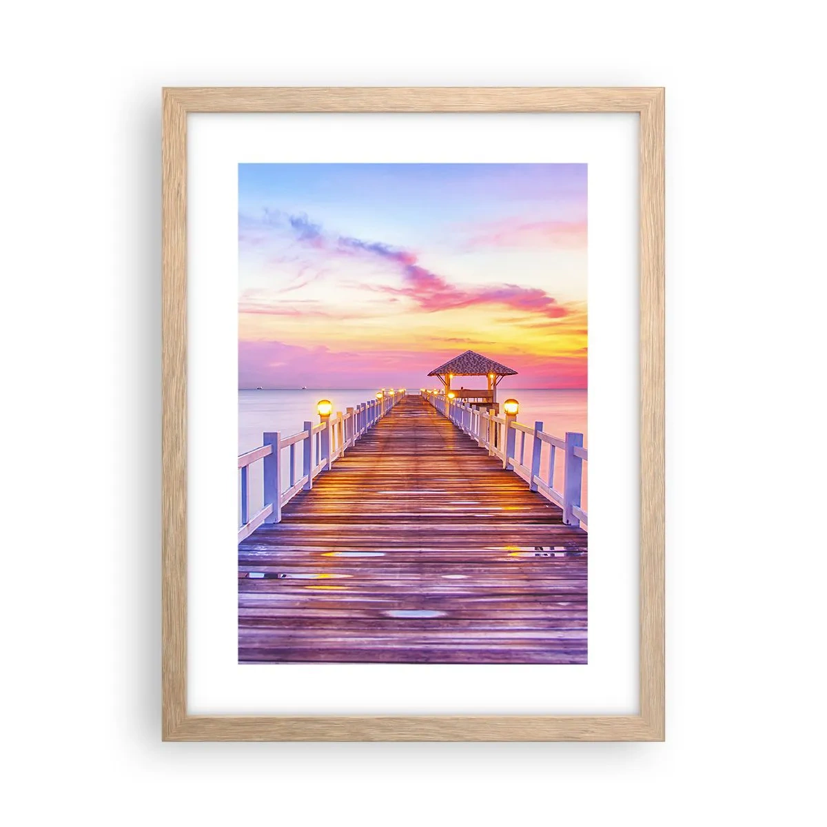 Affiche dans un chêne clair - Poster - Le silence lilas-doré du soir - 30x40 cm