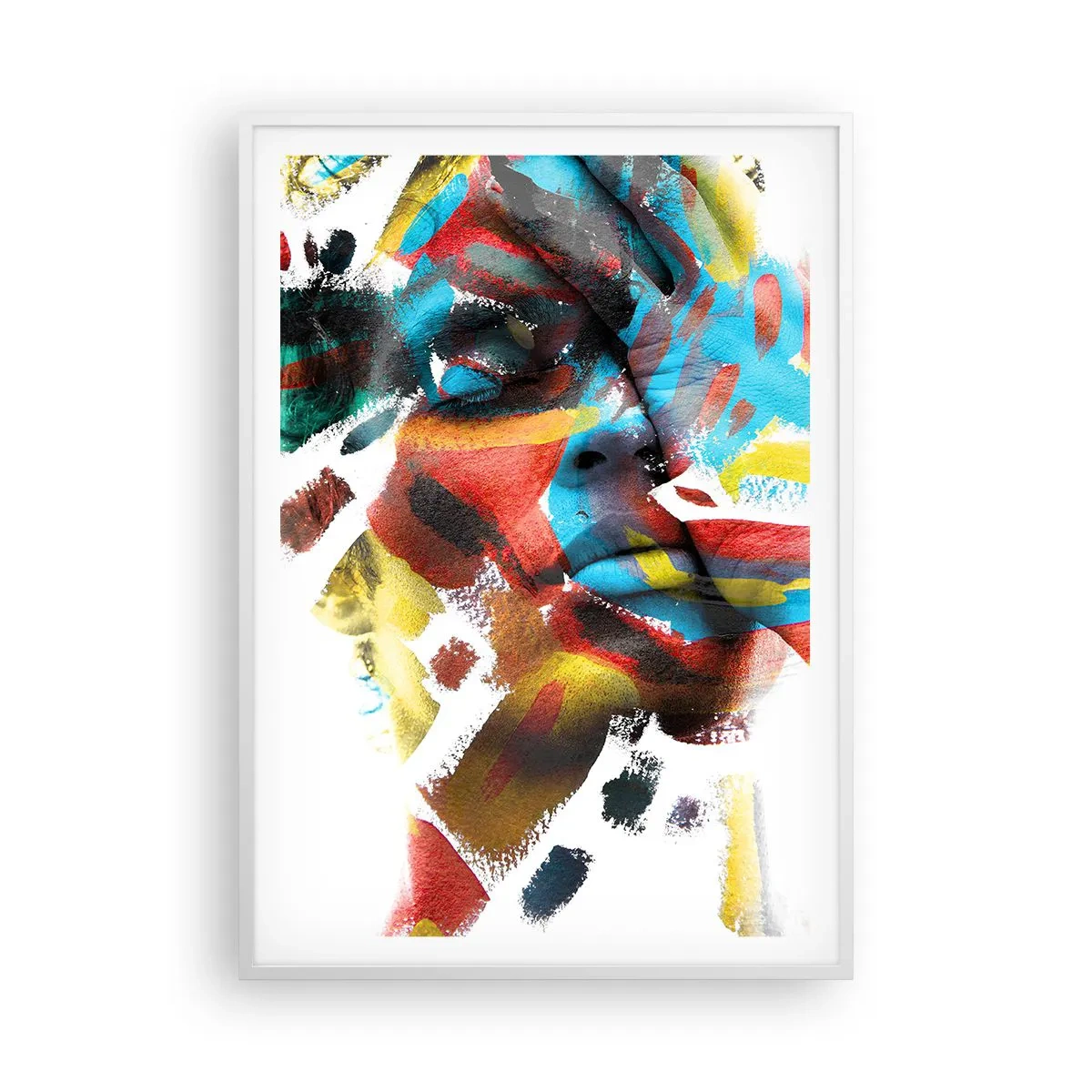 Affiche dans un cadre blanc - Poster - Personnalité colorée - 70x100 cm