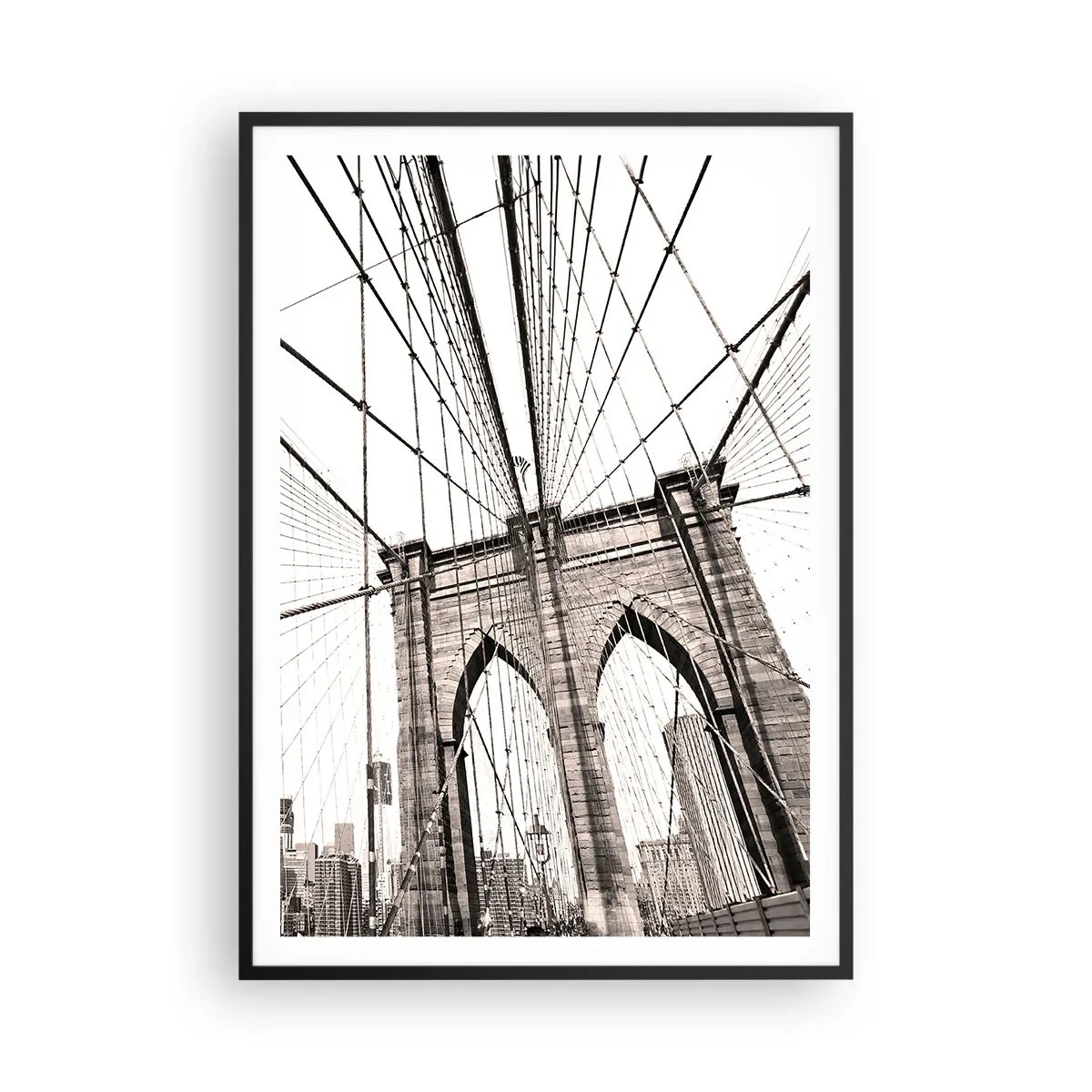 Affiche dans un cadre noir - Poster - Cathédrale New Yorkaise - 70x100 cm