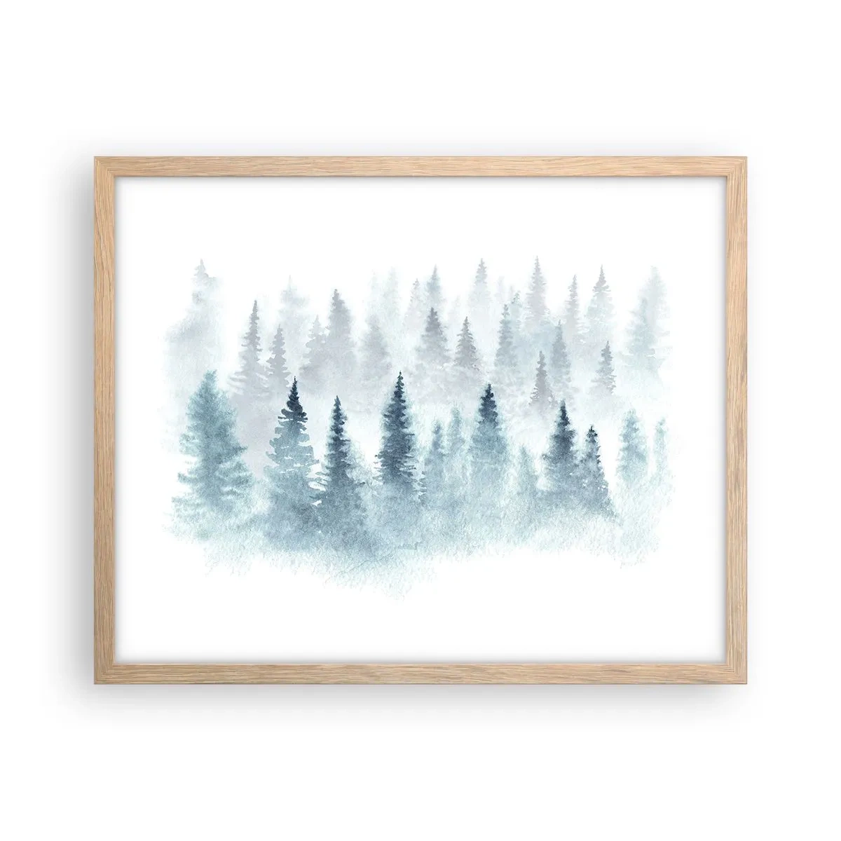 Affiche dans un chêne clair - Poster - Enveloppé de brouillard - 50x40 cm