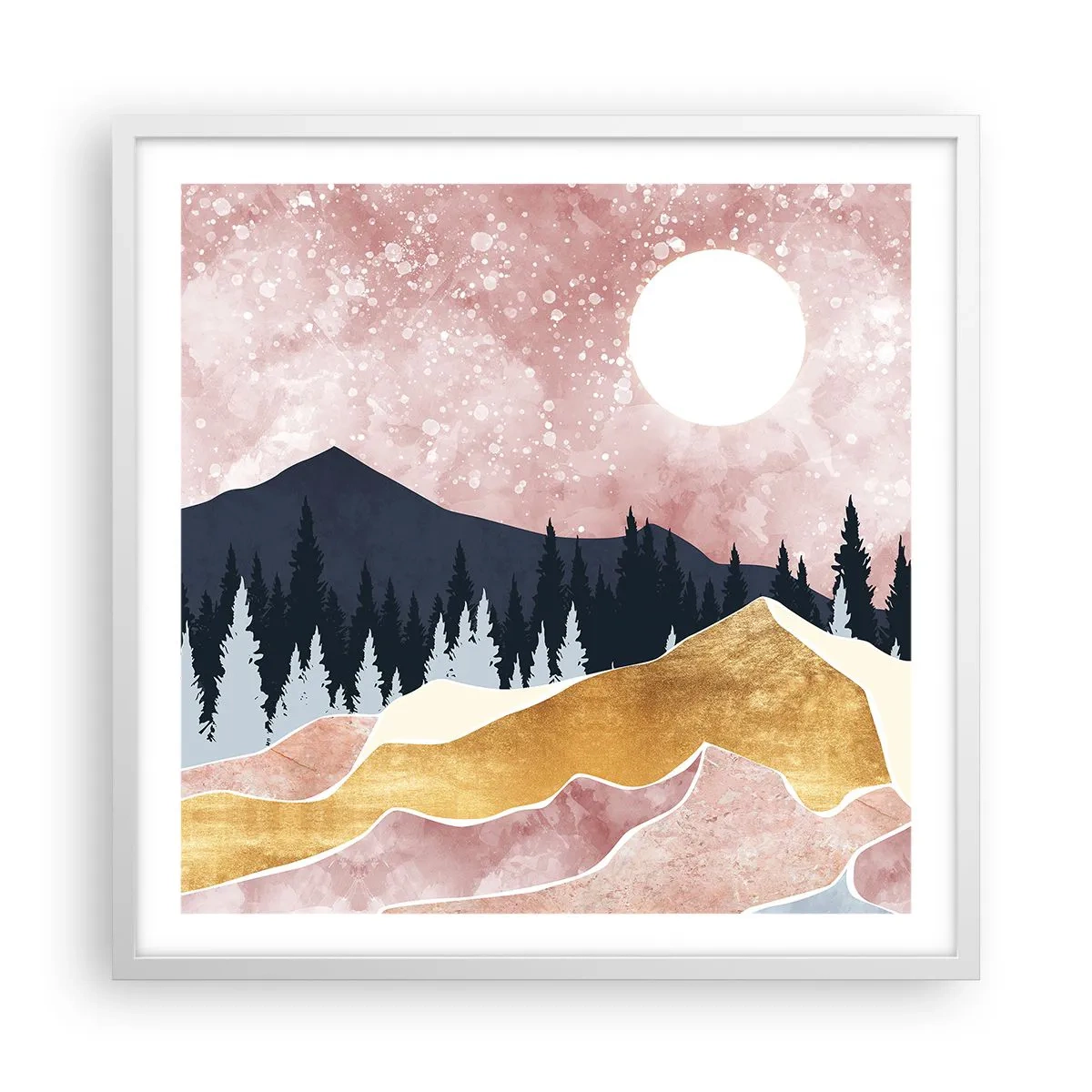 Affiche dans un cadre blanc - Poster - Gardien de la nuit - 60x60 cm