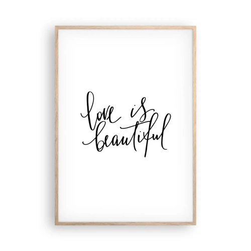 Affiche dans un chêne clair - Poster - Lire et répéter - 70x100 cm