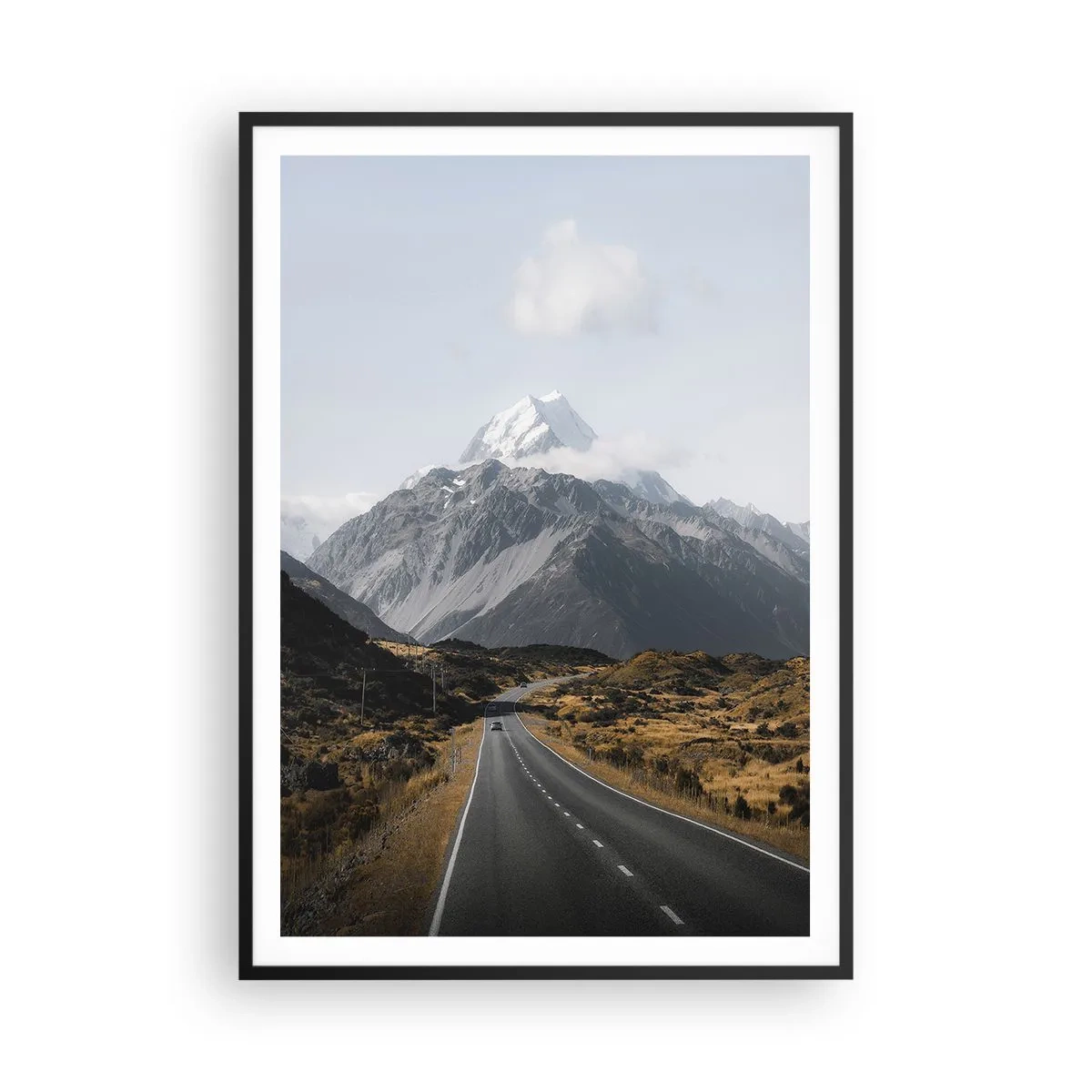 Affiche dans un cadre noir - Poster - Chemin vers le coeur de la montagne - 70x100 cm