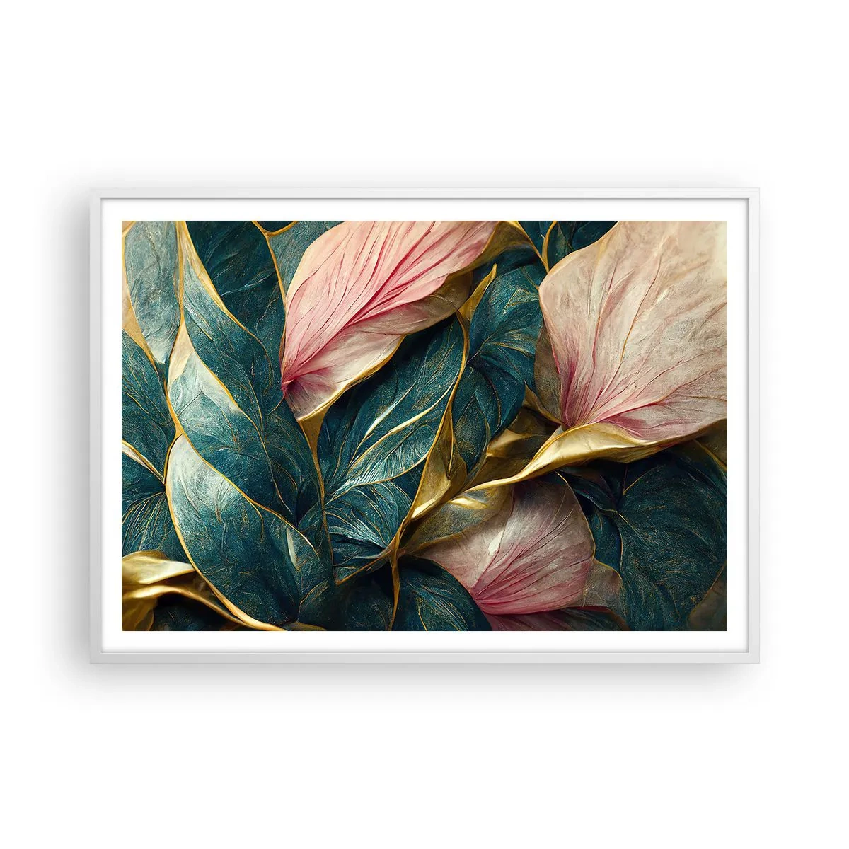 Affiche dans un cadre blanc - Poster - Élégance et style naturels - 100x70 cm