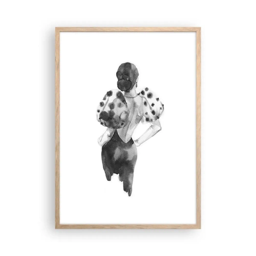 Affiche dans un chêne clair - Poster - Elle est passée juste à côté - 50x70 cm