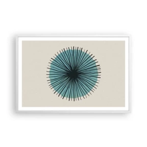 Affiche dans un cadre blanc - Poster - Rayonnant dans l'azur - 91x61 cm