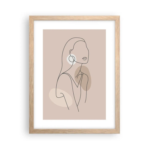 Affiche dans un chêne clair - Poster - Icone féminin - 30x40 cm
