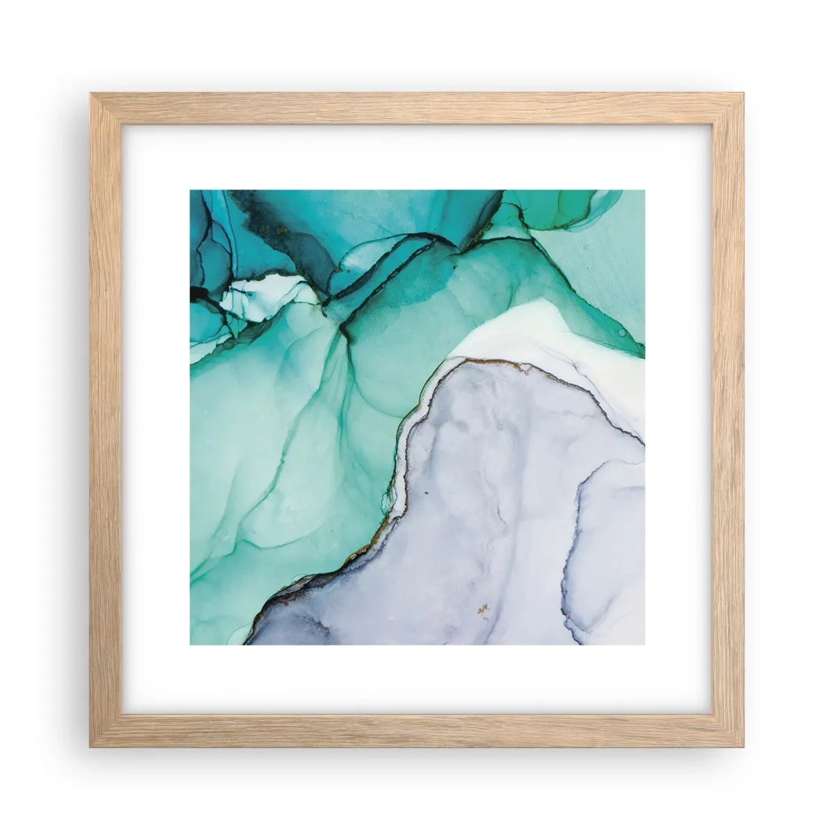 Affiche dans un chêne clair - Poster - Étude de turquoise - 30x30 cm