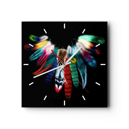 Horloge murale - Pendule murale - Collier indien - 40x40 cm