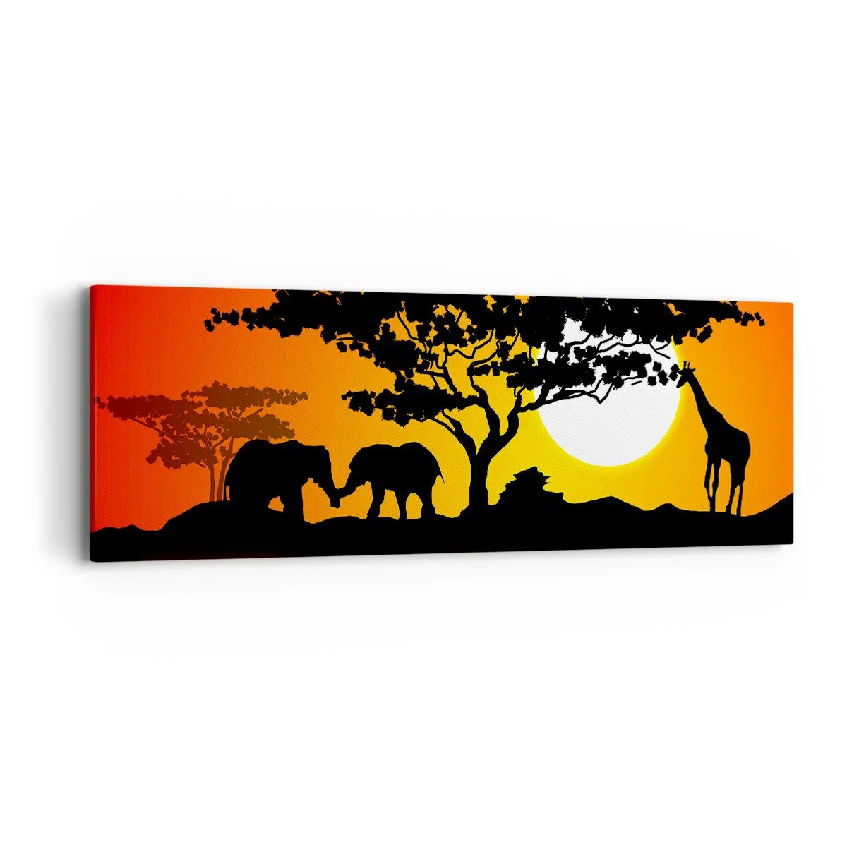Impression sur toile - Image sur toile - Rencontre dans la savane - 90x30 cm