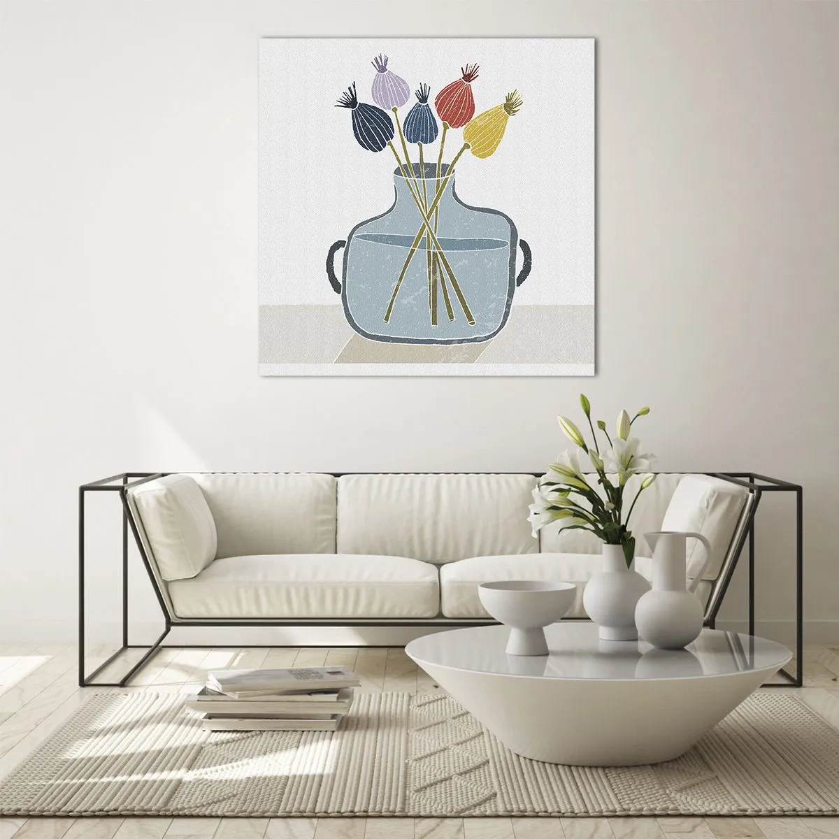 Impression sur verre - Image sur verre - Comme s'il avait semé des graines de pavot - 60x60 cm
