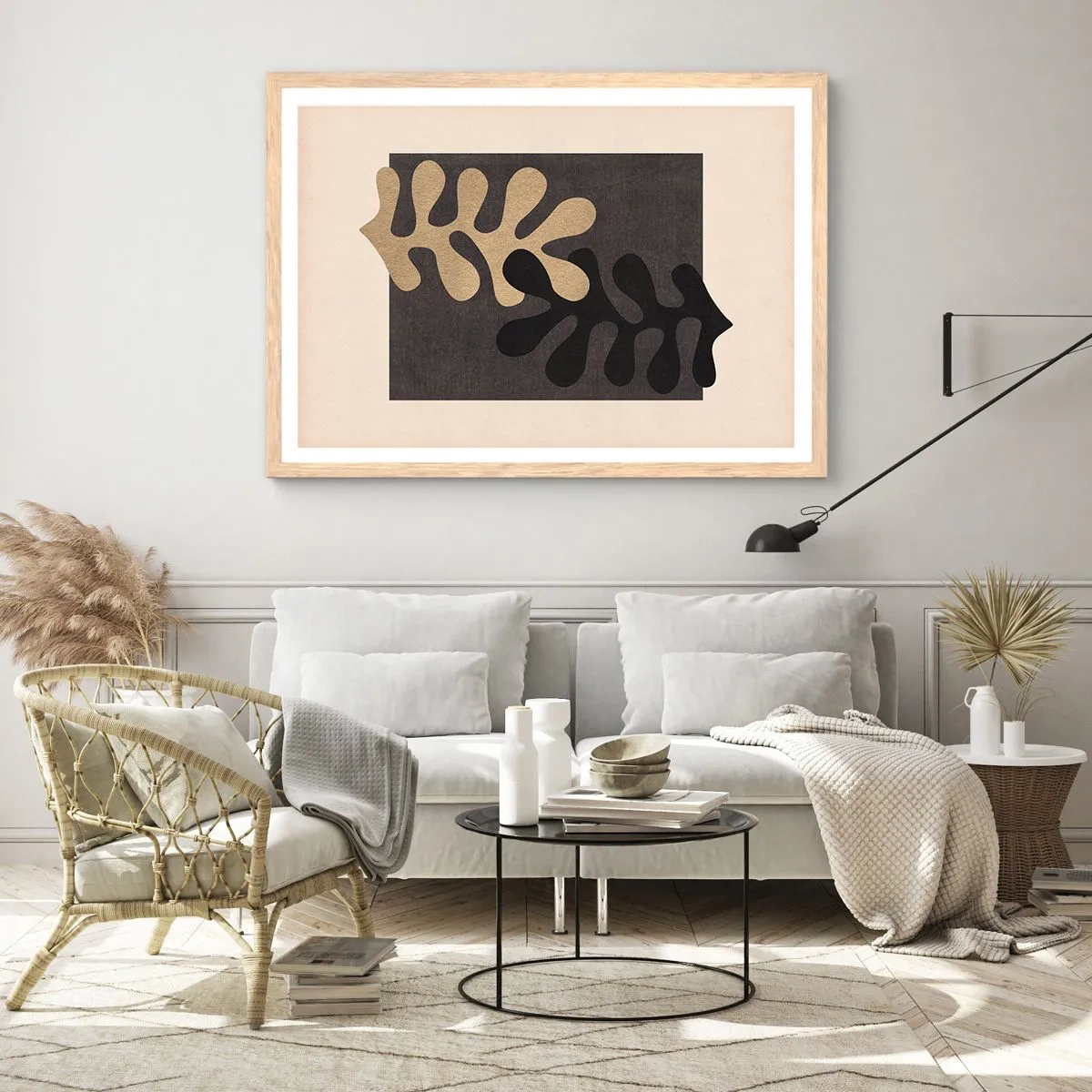 Affiche dans un chêne clair - Poster - Absence et complément - 40x30 cm