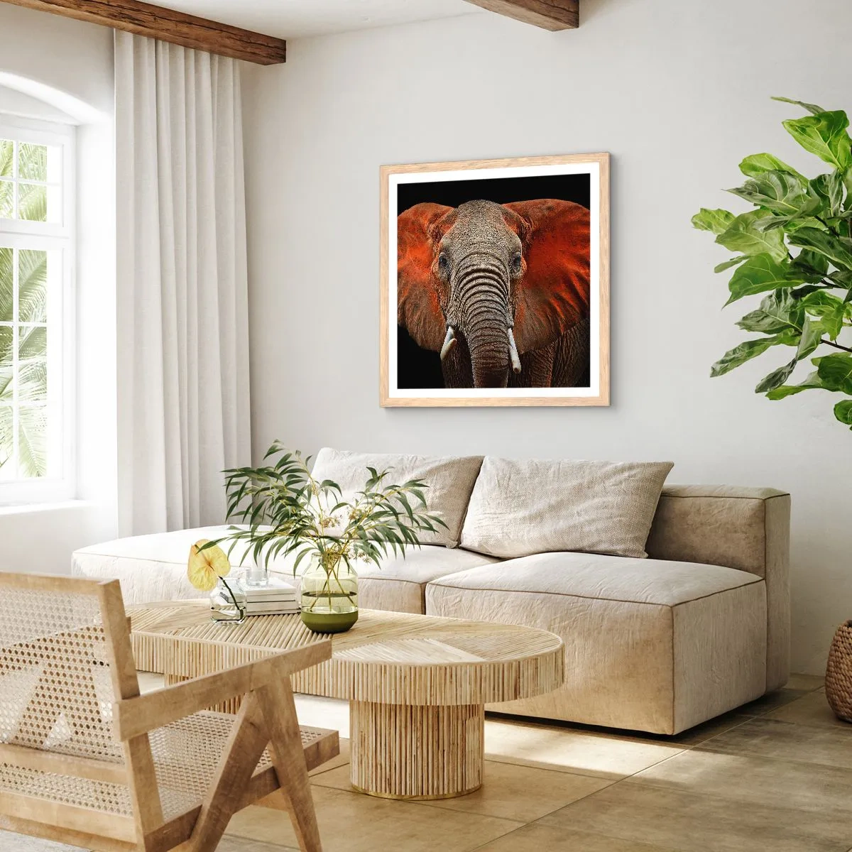 Affiche dans un chêne clair - Poster - Je suis sauvage, et toi? - 60x60 cm