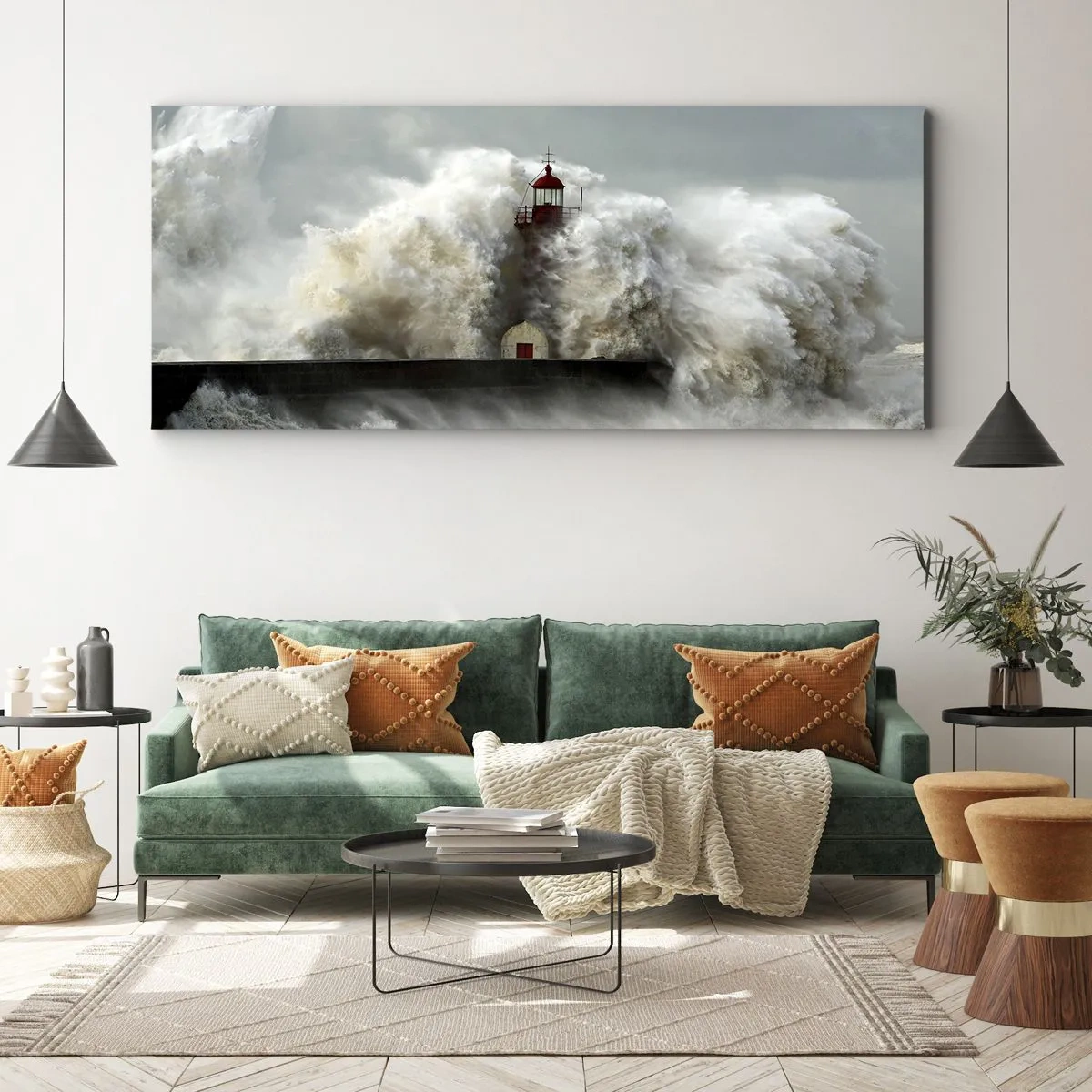 Impression sur toile - Image sur toile - La colère de l'océan - 100x40 cm