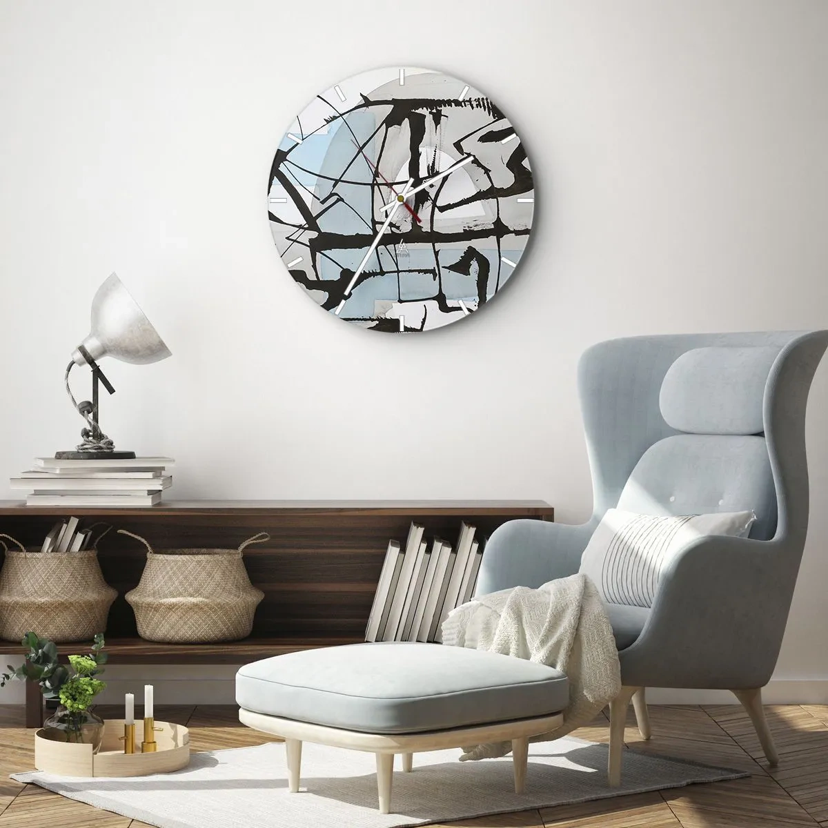 Horloge murale - Pendule murale - Bleu malgré tout - 40x40 cm