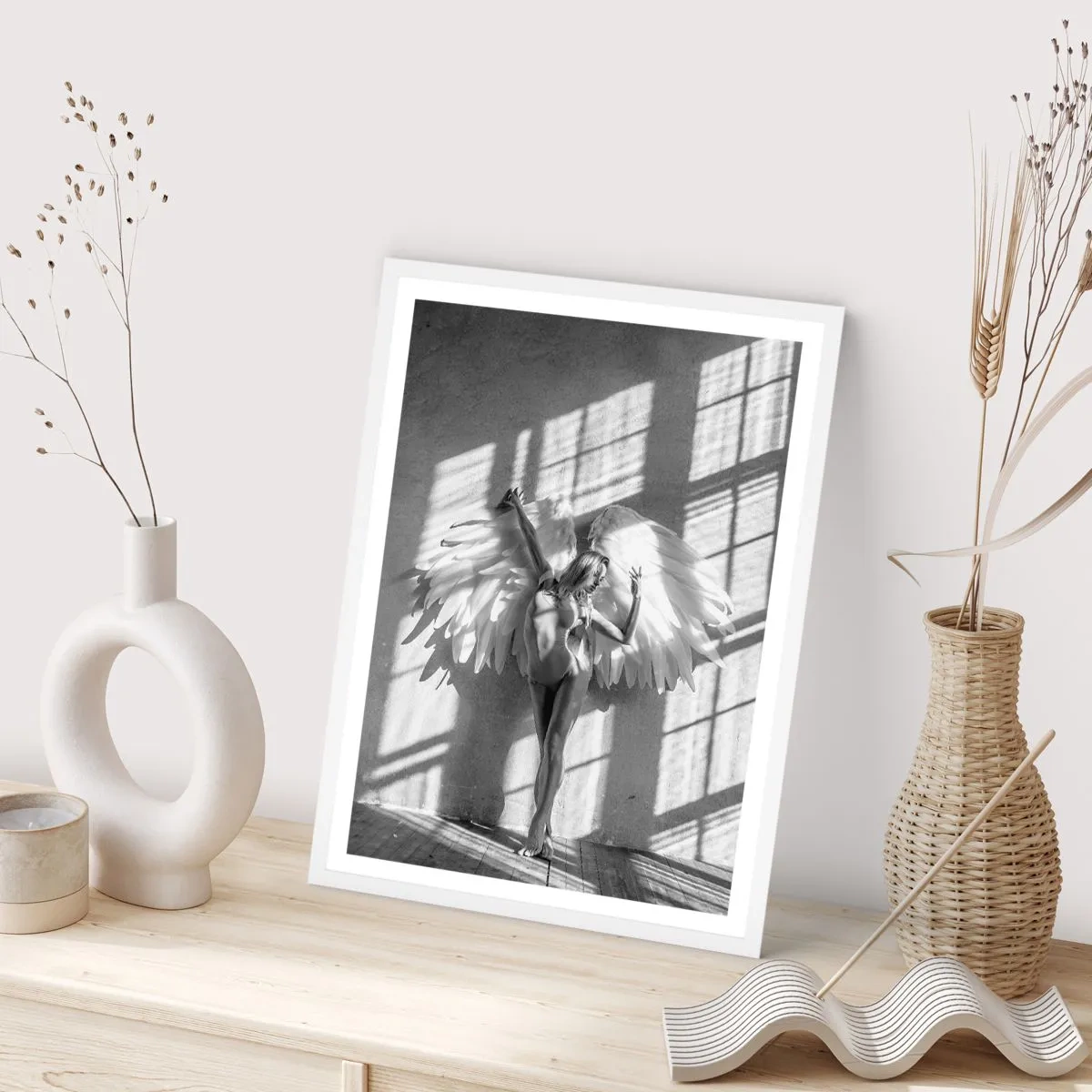 Affiche dans un cadre blanc - Poster - Directement du ciel - 70x100 cm