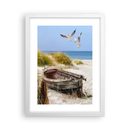 Affiche dans un cadre blanc - Poster - Bain de vent - 30x40 cm