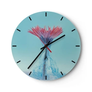 Horloge murale - Pendule murale - L'eau de fleur, une explosion de couleurs dynamiques - 30x30cm - Dans une étreinte vivifiante - Décoration murale moderne pour le salon, la cuisine et la chambre ARTTOR