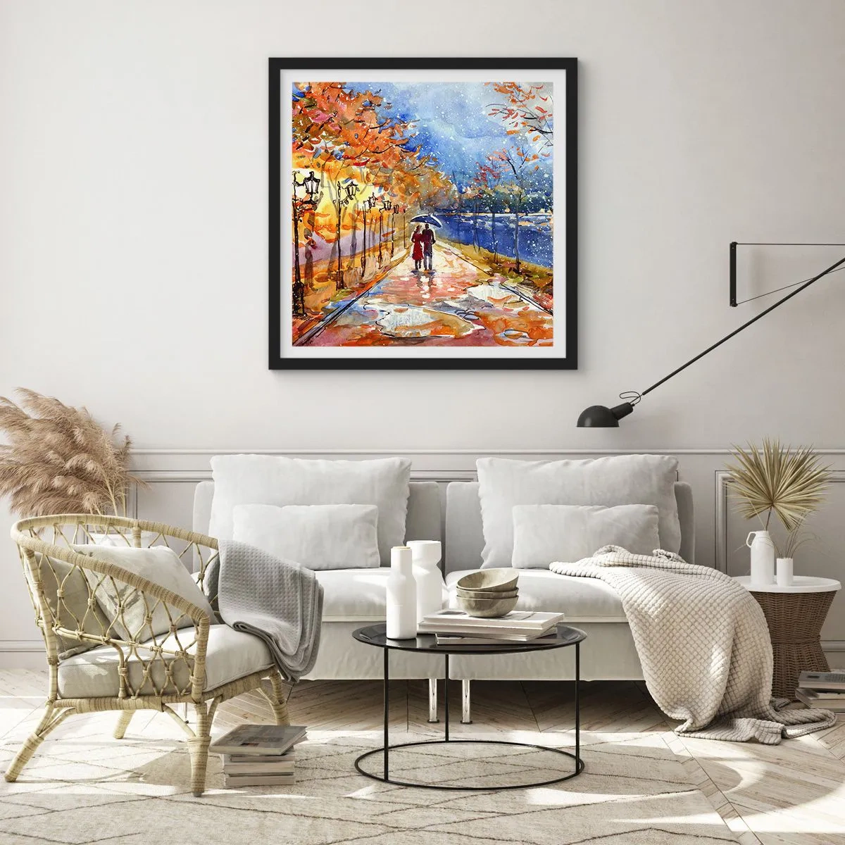 Affiche dans un cadre noir - Poster - Ensemble jusqu'au bout du temps - 40x40 cm