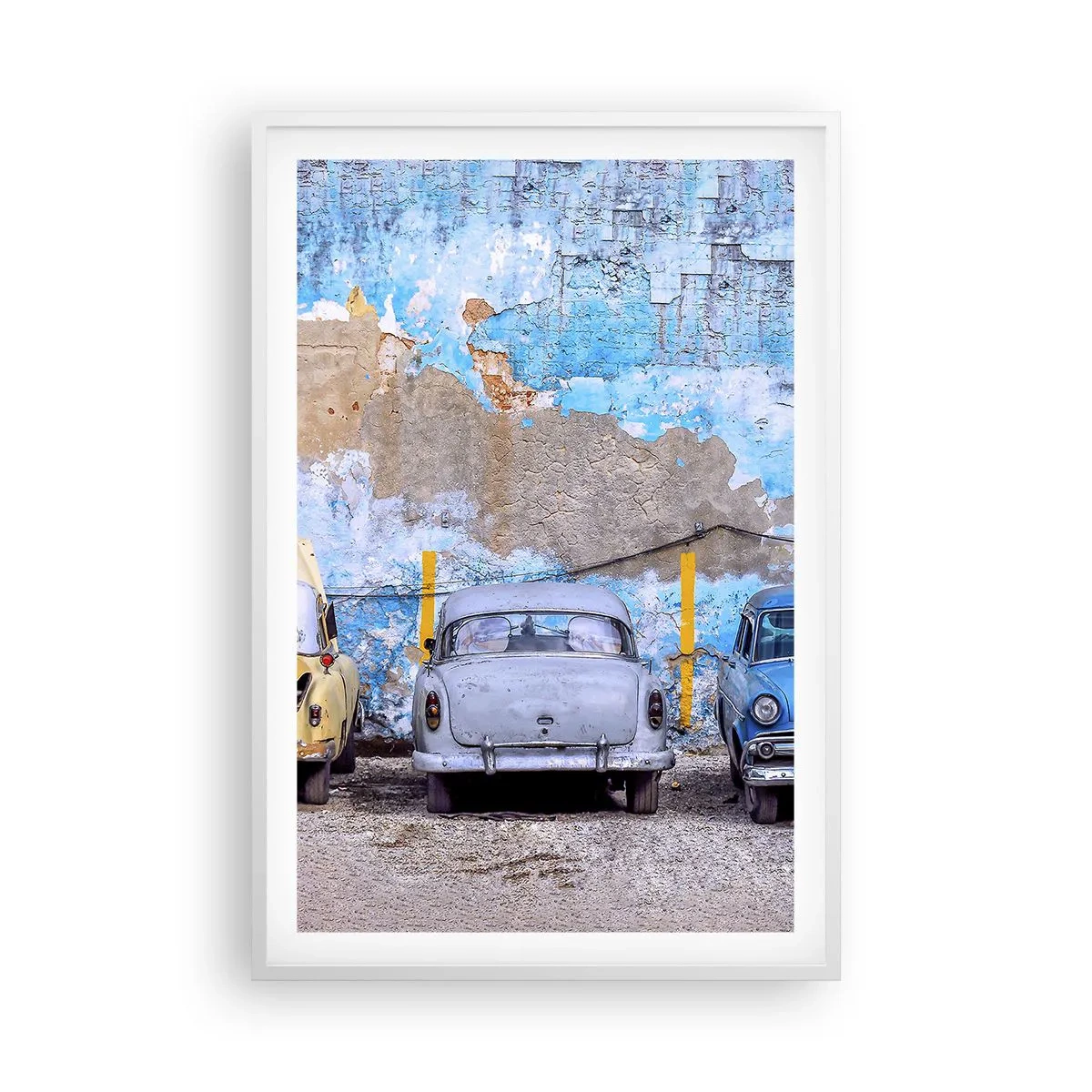 Affiche dans un cadre blanc - Poster - Rencontre de vétérans - 61x91 cm