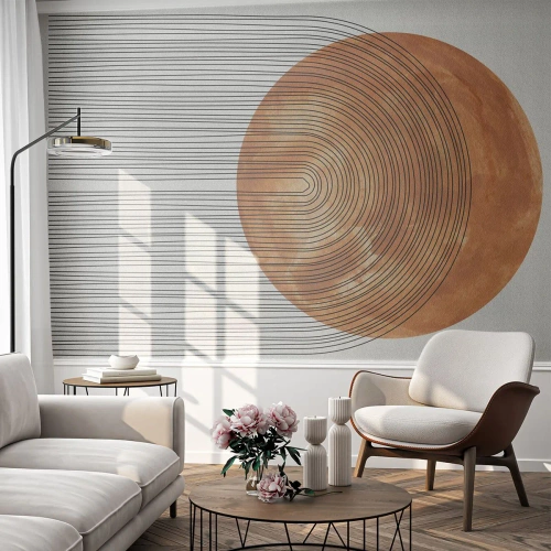 Papier Peint Photo Premium Sand - Composition solaire - Bohème, Soleil, Minimalisme - 500x350 cm