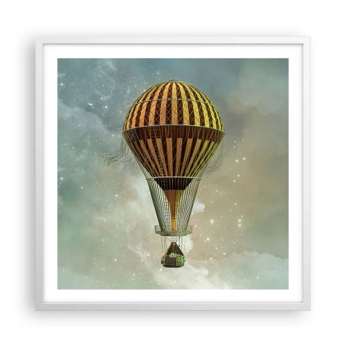 Affiche dans un cadre blanc - Poster - Vols pionniers - 60x60 cm