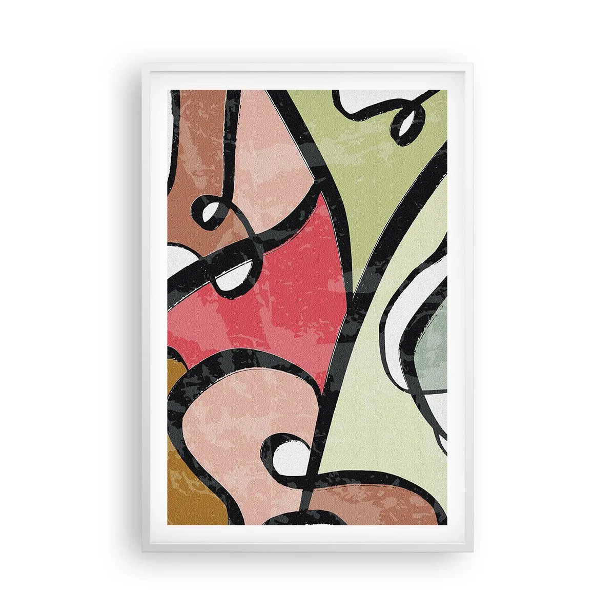 Affiche dans un cadre blanc - Poster - Pirouettes parmi les couleurs - 61x91 cm