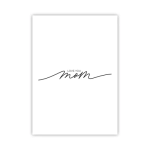 Affiche - Poster - Inscription minimaliste Je t'aime maman en lignes noires - 50x70cm - Grand chamboulement - Décoration murale moderne pour le salon et la chambre ARTTOR