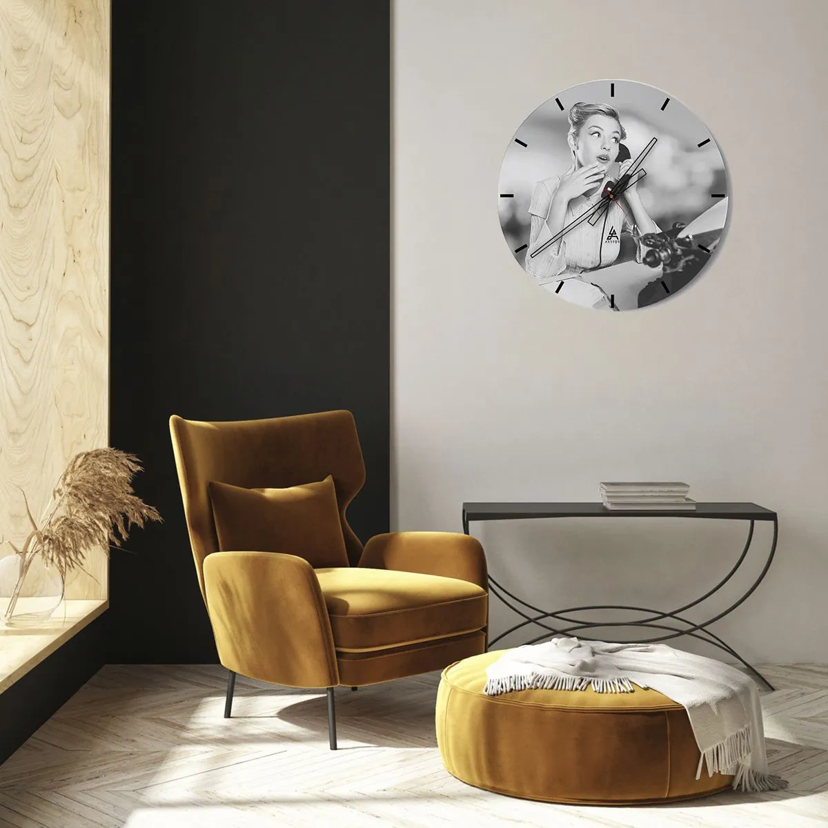 Horloge murale - Pendule murale - Hello! Ici les années 50 - 40x40 cm