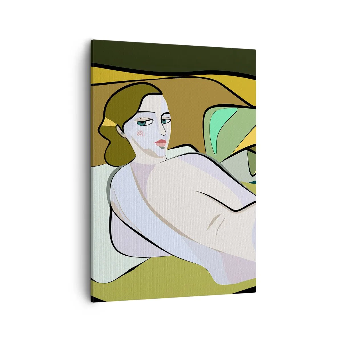 Impression sur toile - Image sur toile - Figure abstraite dans un style moderne - 50x70cm - Portrait intime - Décoration murale moderne pour le salon et la chambre ARTTOR