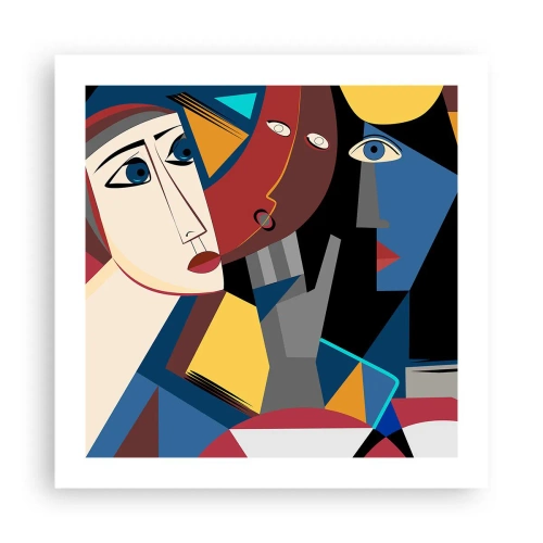 Affiche - Poster - Une conversation entre cubistes - 50x50 cm