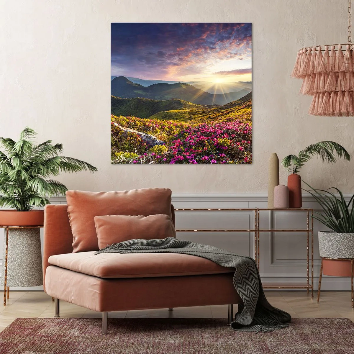 Impression sur toile - Image sur toile - Fraîcheur matinale en montagne - 40x40 cm