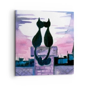 Impression sur toile - Image sur toile - Rendez-vous sous la lune - 70x70 cm