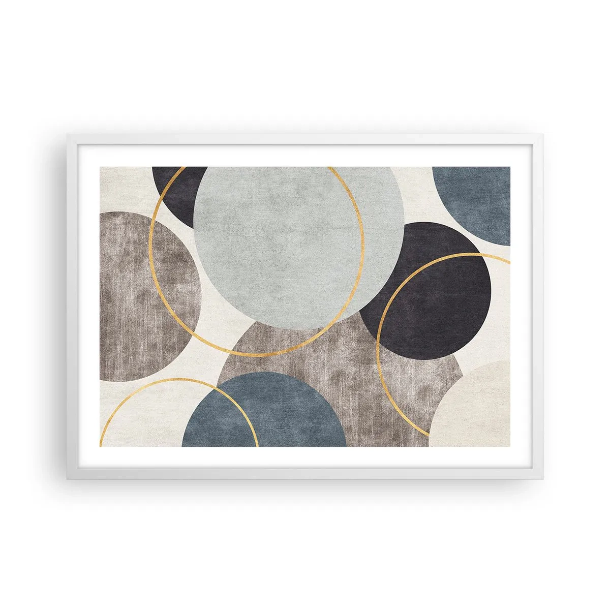Affiche dans un cadre blanc - Poster - Cercles sur cercles - 70x50 cm