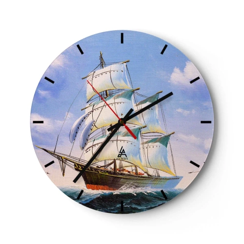 Horloge murale - Pendule murale - Fièrement avec le vent - 40x40 cm
