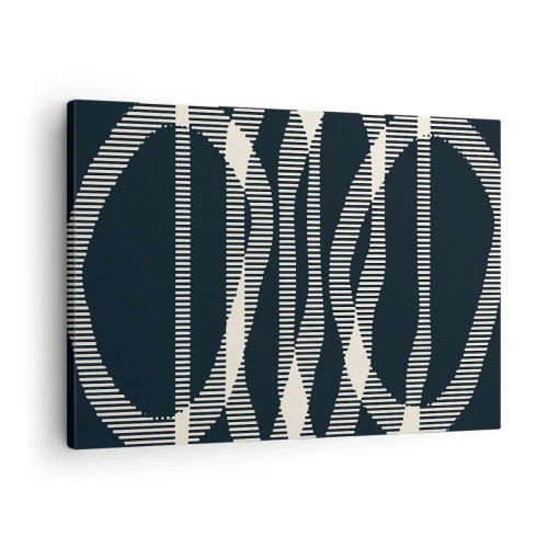 Impression sur toile - Image sur toile - Lignes géométriques dans des tons clairs sur un fond sombre - 70x50cm - Une tentative de briser l'obscurité - Décoration murale moderne pour le salon et la chambre ARTTOR