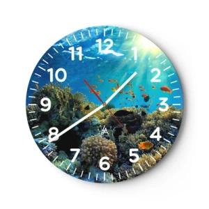 Horloge murale - Pendule murale - Trésor sous-marin - 30x30 cm