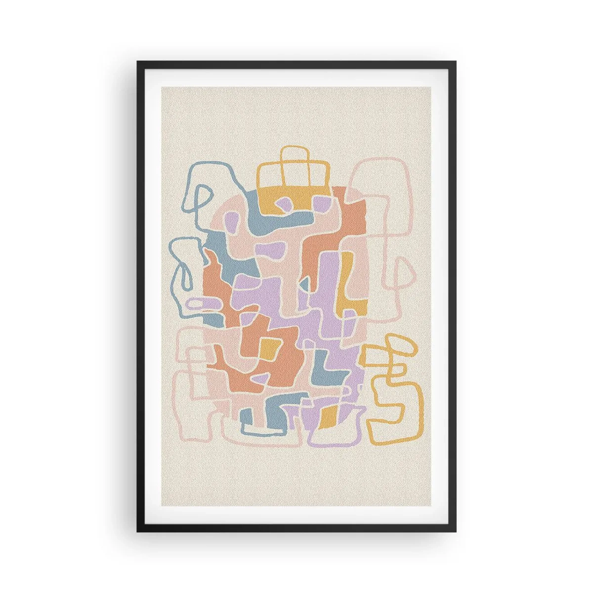 Affiche dans un cadre noir - Poster - Labyrinthe – une aventure joyeuse - 61x91 cm