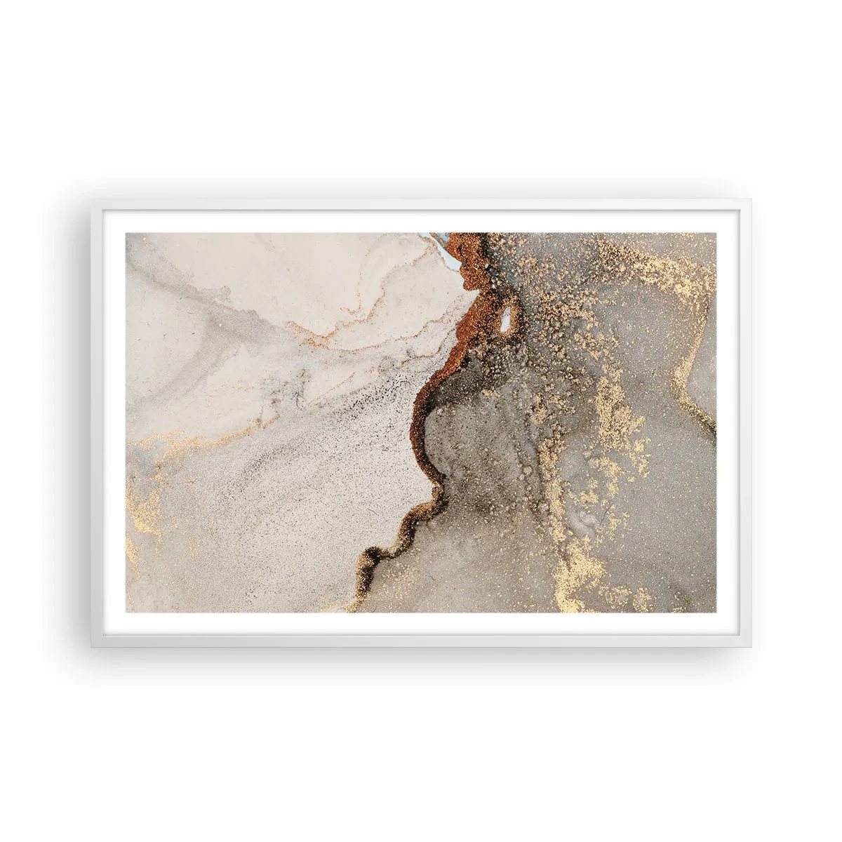 Affiche dans un cadre blanc - Poster - Aux frontières des couleurs - 91x61 cm