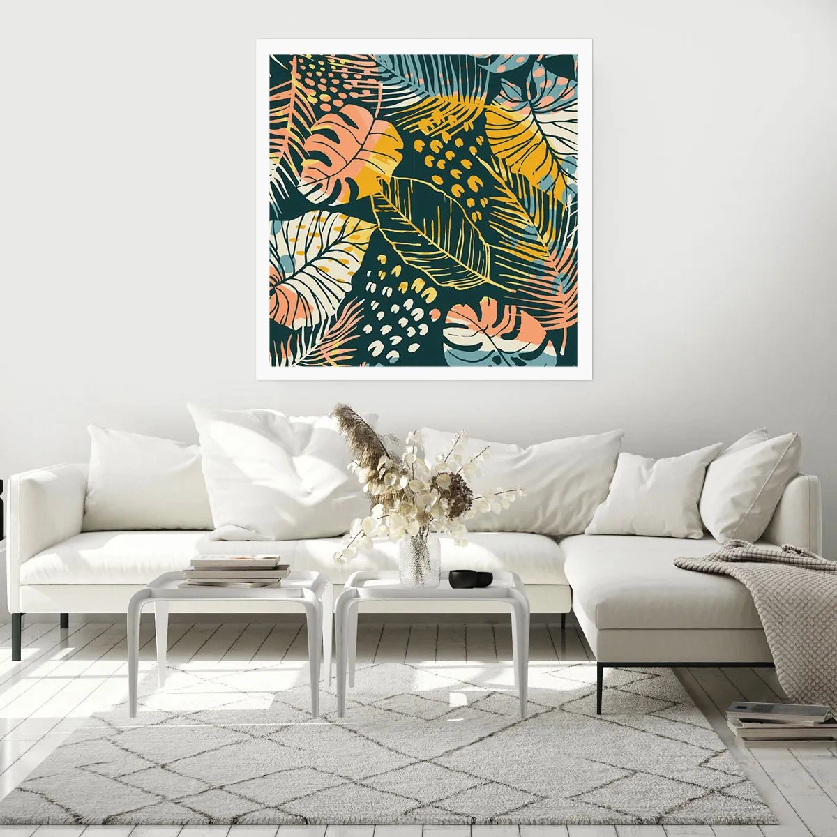 Affiche - Poster - Fantaisie feuillue - 40x40 cm