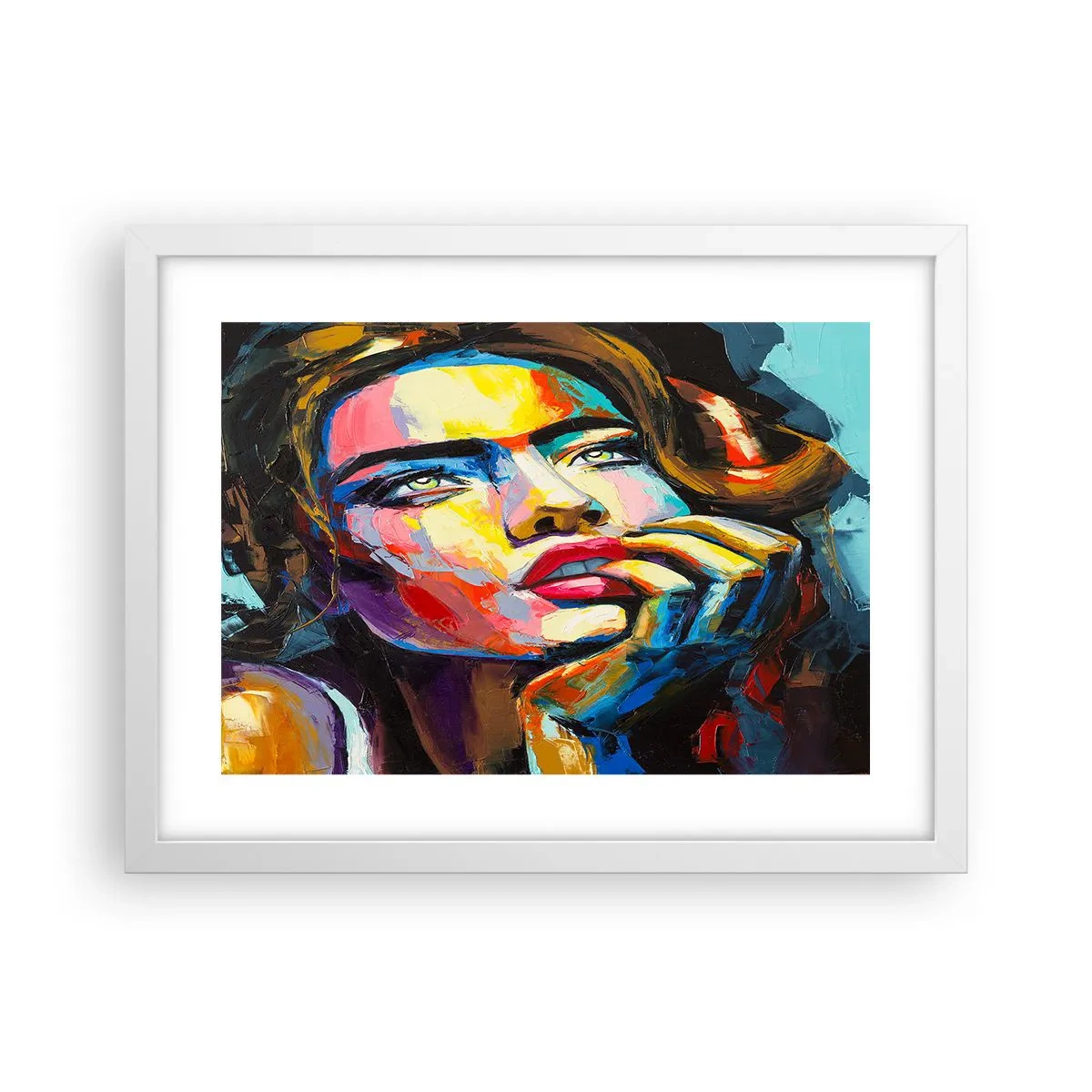 Affiche dans un cadre blanc - Poster - Les rêves volent dans le ciel comme des oiseaux - 40x30 cm