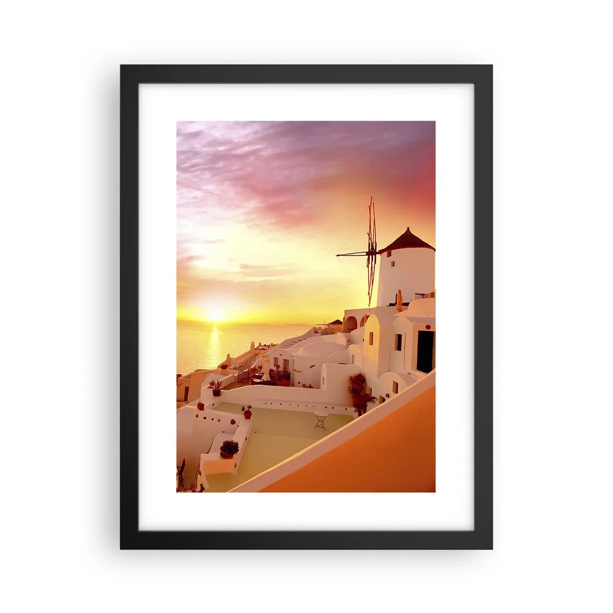 Affiche dans un cadre noir - Poster - Fondre en blanc et or - 30x40 cm