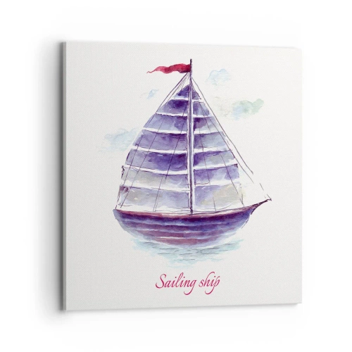 Impression sur toile - Image sur toile - Plein de voiles et d’eau calme - 70x70 cm