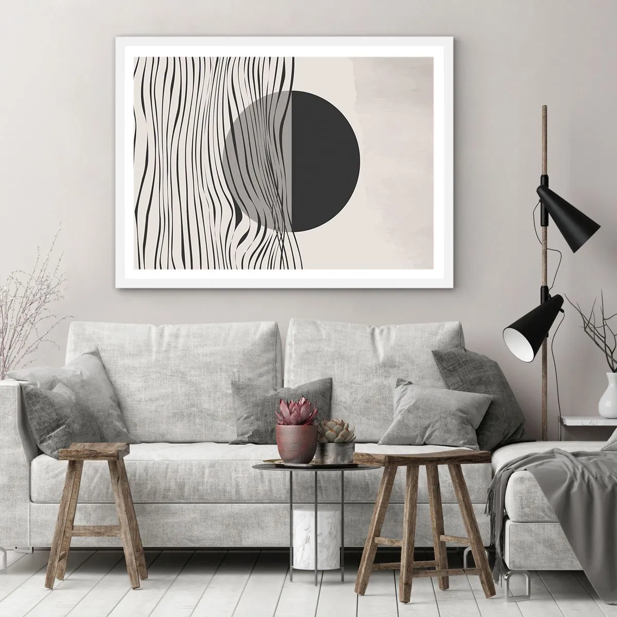 Affiche dans un cadre blanc - Poster - Demi composition - 100x70 cm