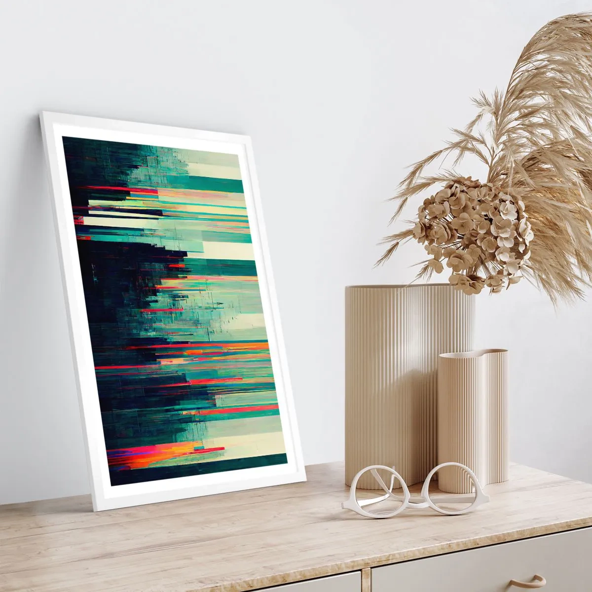 Affiche dans un cadre blanc - Poster - Ville futuriste - 50x70 cm